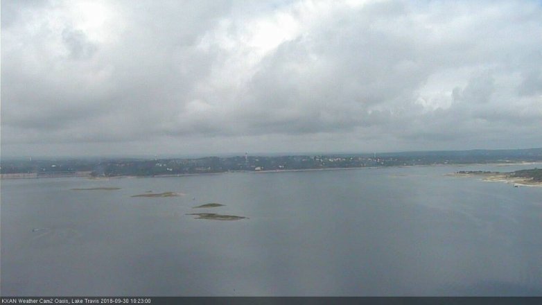 Lake Travis webcam, September 30, 2018 9:25 AM CT