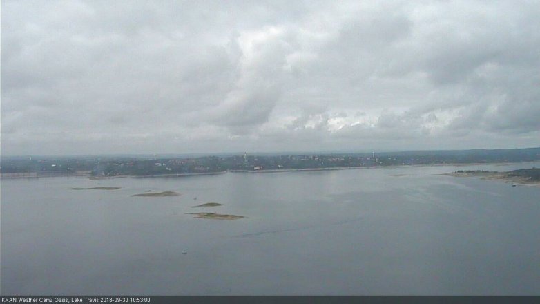 Lake Travis webcam, September 30, 2018 9:55 AM CT