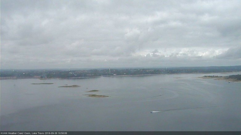 Lake Travis webcam, September 30, 2018 10:00 AM CT