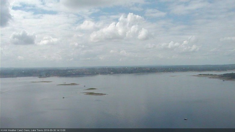 Lake Travis webcam, September 30, 2018 1:15 PM CT