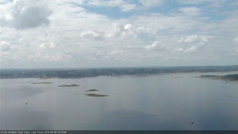 Lake Travis webcam, September 30, 2018 1:20 PM CT
