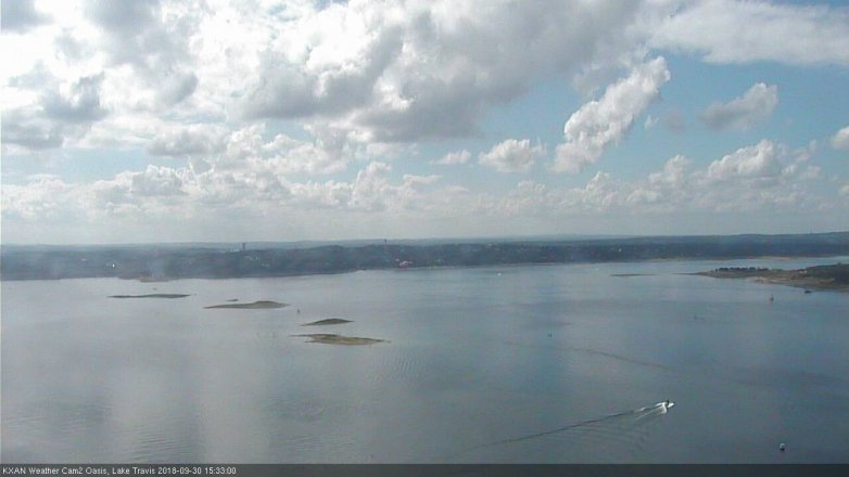 Lake Travis webcam, September 30, 2018 2:35 PM CT