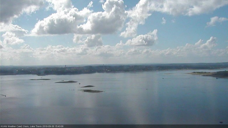 Lake Travis webcam, September 30, 2018 2:45 PM CT