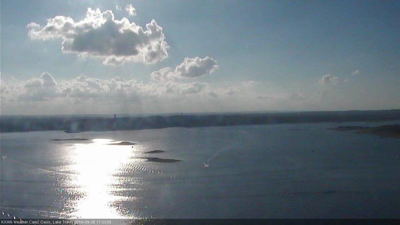 Lake Travis webcam, September 30, 2018 4:35 PM CT