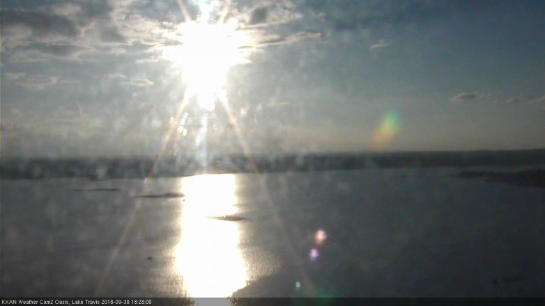 Lake Travis webcam, September 30, 2018 5:30 PM CT