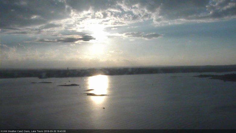 Lake Travis webcam, September 30, 2018 5:45 PM CT