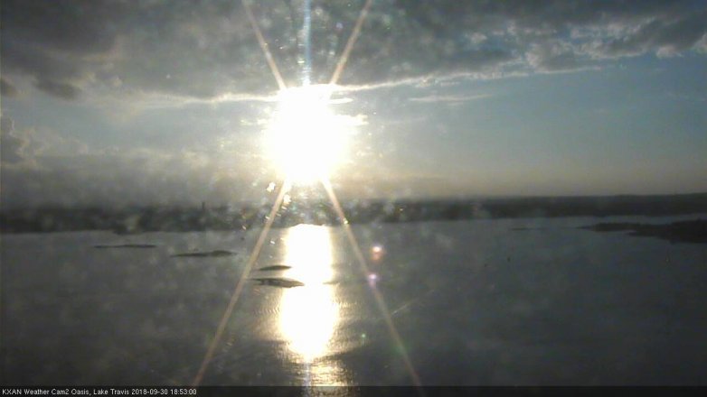 Lake Travis webcam, September 30, 2018 5:55 PM CT
