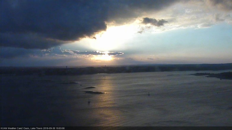 Lake Travis webcam, September 30, 2018 6:05 PM CT