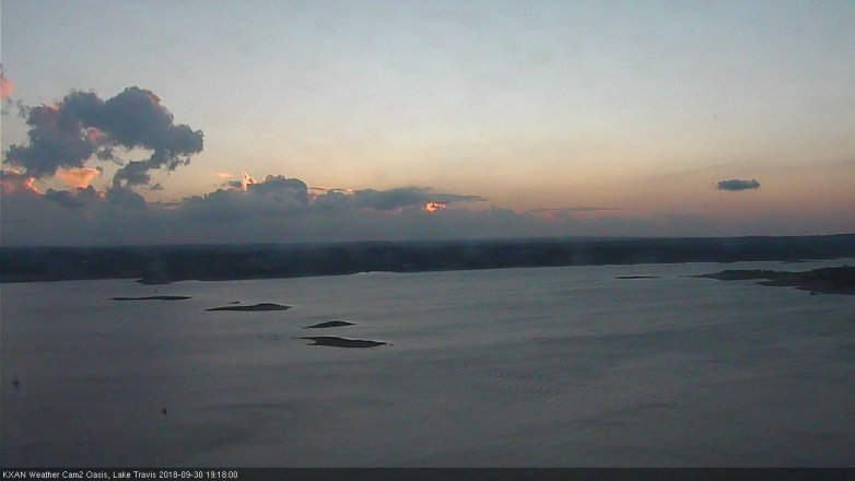 Lake Travis webcam, September 30, 2018 6:20 PM CT