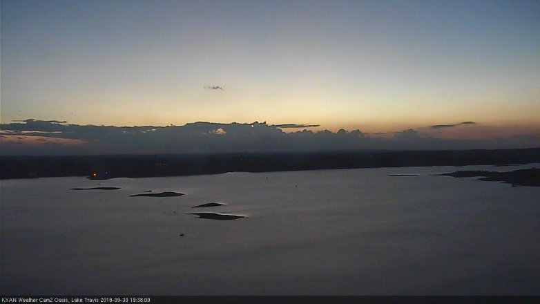 Lake Travis webcam, September 30, 2018 6:40 PM CT
