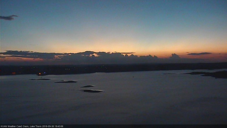 Lake Travis webcam, September 30, 2018 6:45 PM CT