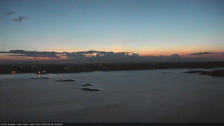 Lake Travis webcam, September 30, 2018 6:50 PM CT