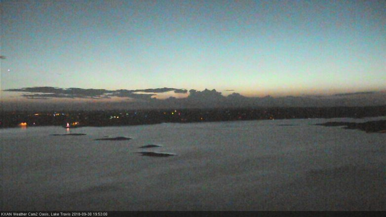 Lake Travis webcam, September 30, 2018 6:55 PM CT