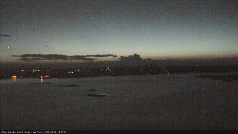 Lake Travis webcam, September 30, 2018 7:00 PM CT