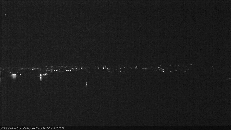 Lake Travis webcam, September 30, 2018 7:30 PM CT