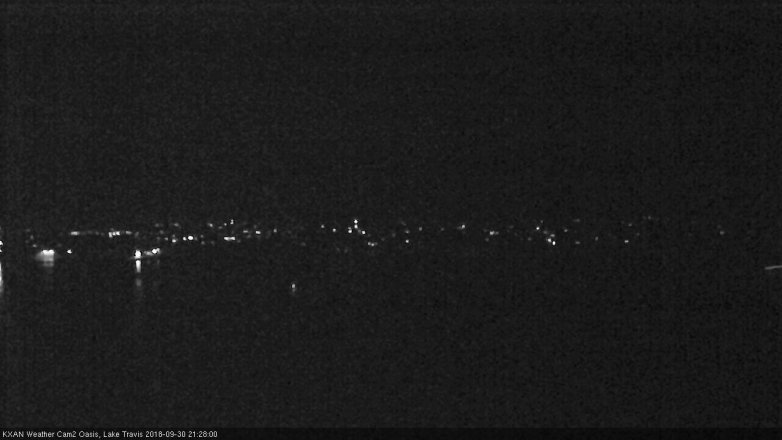 Lake Travis webcam, September 30, 2018 8:30 PM CT