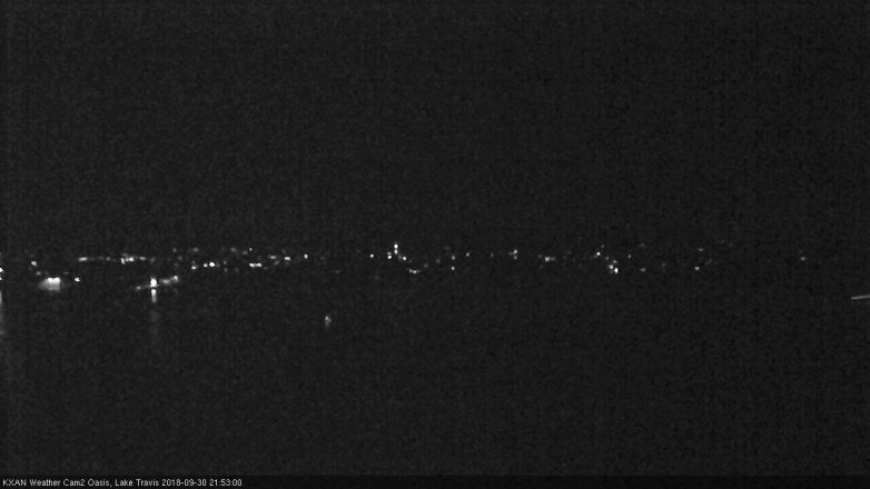 Lake Travis webcam, September 30, 2018 8:55 PM CT