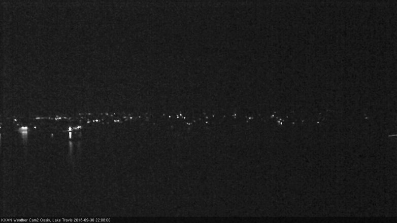 Lake Travis webcam, September 30, 2018 9:10 PM CT