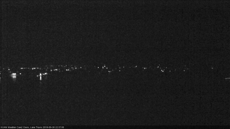 Lake Travis webcam, September 30, 2018 9:40 PM CT