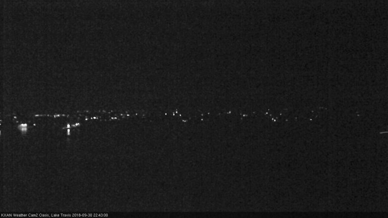 Lake Travis webcam, September 30, 2018 9:45 PM CT
