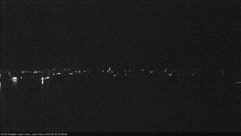 Lake Travis webcam, September 30, 2018 9:50 PM CT