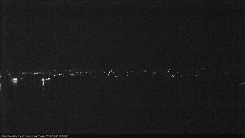 Lake Travis webcam, September 30, 2018 9:55 PM CT