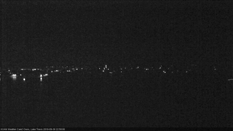 Lake Travis webcam, September 30, 2018 10:00 PM CT