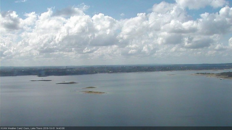 Lake Travis webcam, October 1, 2018 1:45 PM CT