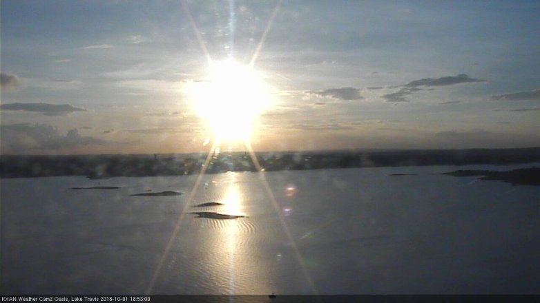 Lake Travis webcam, October 1, 2018 5:55 PM CT
