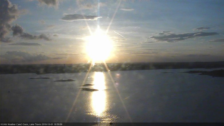 Lake Travis webcam, October 1, 2018 6:00 PM CT