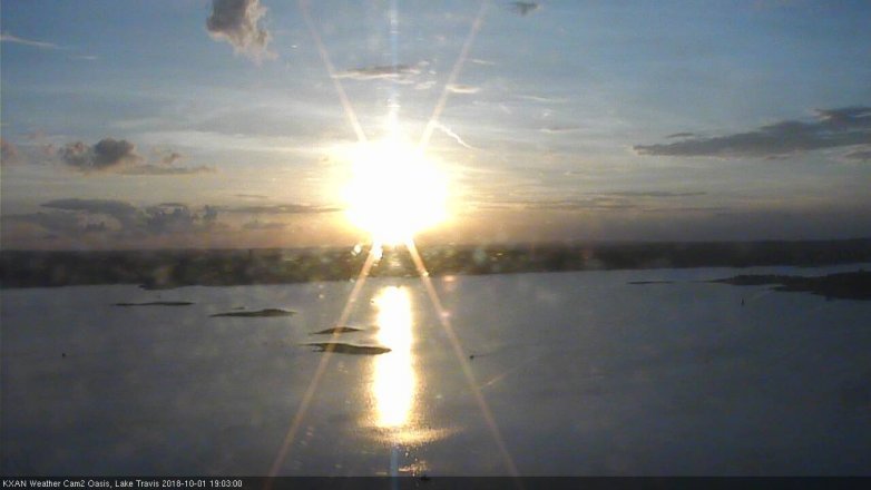 Lake Travis webcam, October 1, 2018 6:05 PM CT