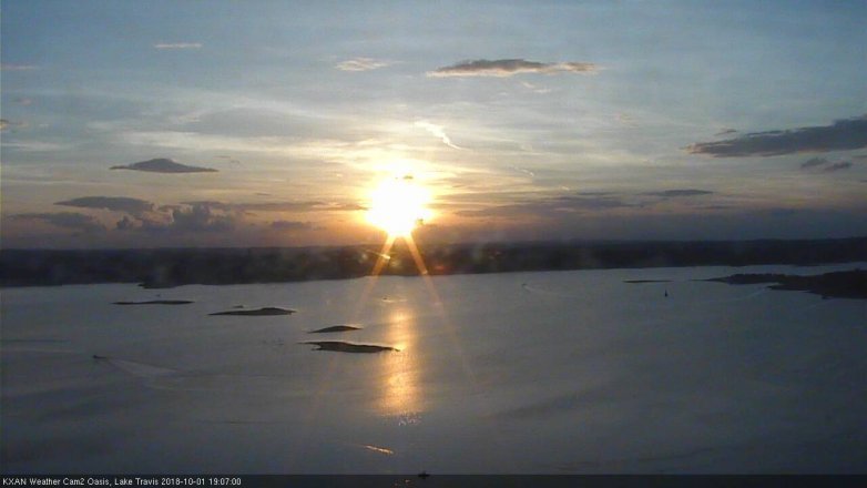 Lake Travis webcam, October 1, 2018 6:10 PM CT