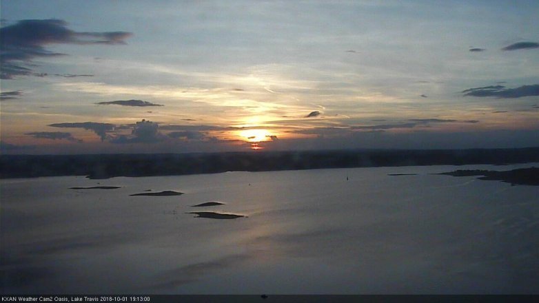 Lake Travis webcam, October 1, 2018 6:15 PM CT