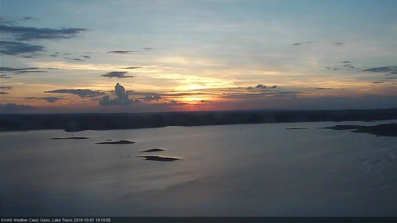 Lake Travis webcam, October 1, 2018 6:20 PM CT