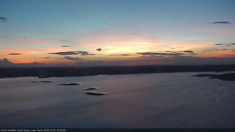 Lake Travis webcam, October 1, 2018 6:35 PM CT
