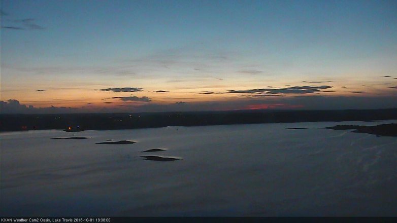 Lake Travis webcam, October 1, 2018 6:40 PM CT