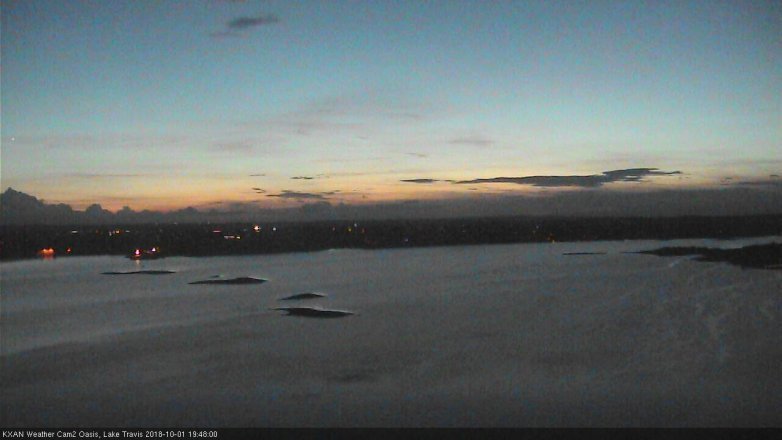 Lake Travis webcam, October 1, 2018 6:50 PM CT
