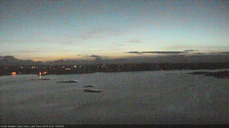 Lake Travis webcam, October 1, 2018 6:55 PM CT