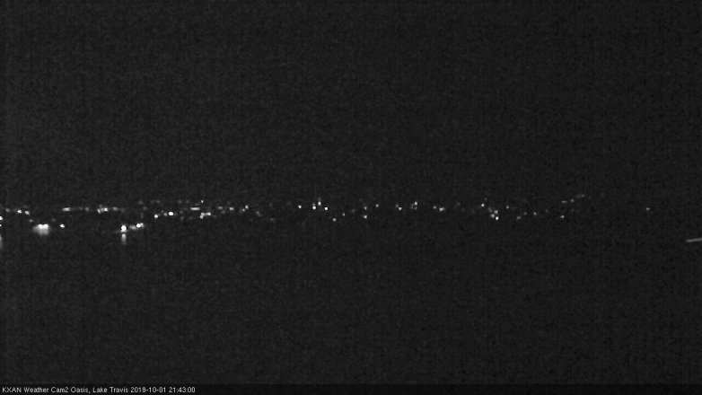 Lake Travis webcam, October 1, 2018 8:45 PM CT