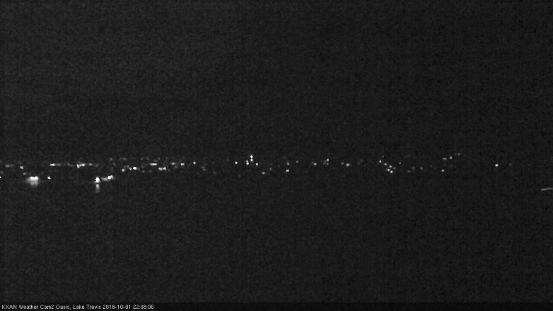 Lake Travis webcam, October 1, 2018 9:10 PM CT