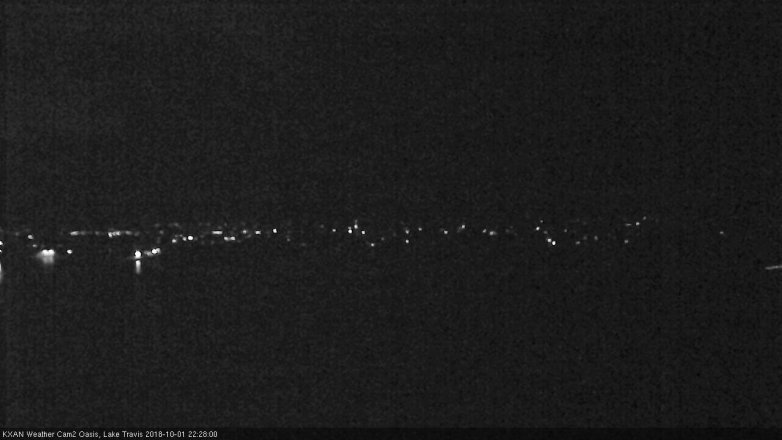 Lake Travis webcam, October 1, 2018 9:30 PM CT