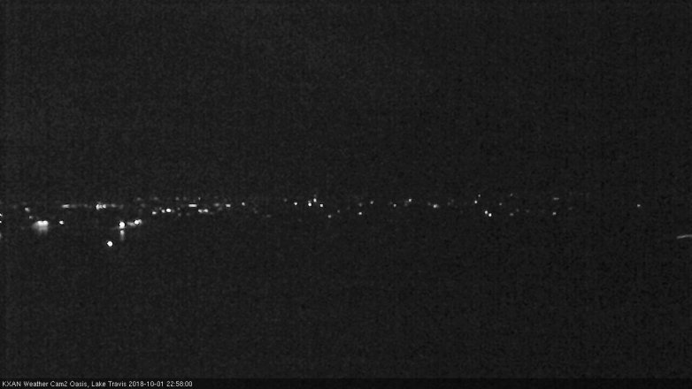 Lake Travis webcam, October 1, 2018 10:00 PM CT