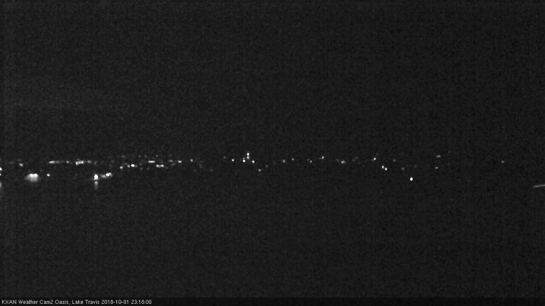 Lake Travis webcam, October 1, 2018 10:20 PM CT