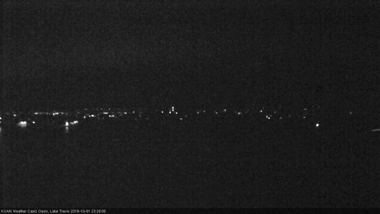 Lake Travis webcam, October 1, 2018 10:30 PM CT