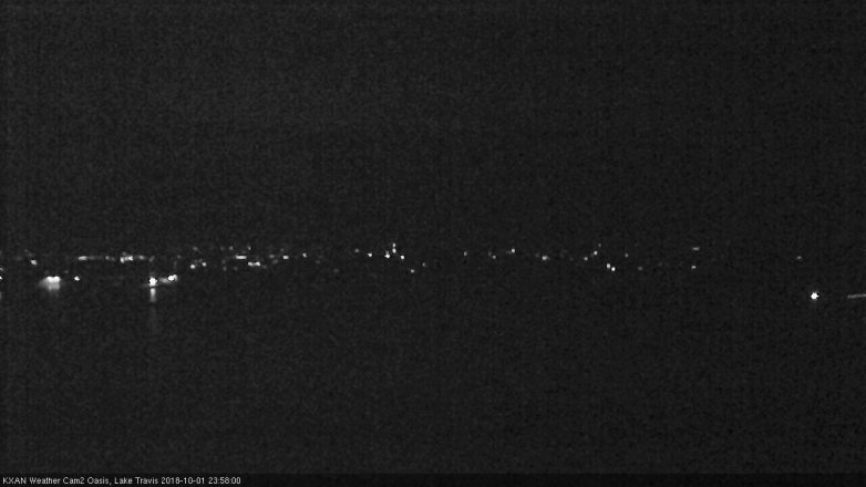 Lake Travis webcam, October 1, 2018 11:00 PM CT
