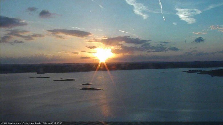 Lake Travis webcam, October 2, 2018 6:10 PM CT