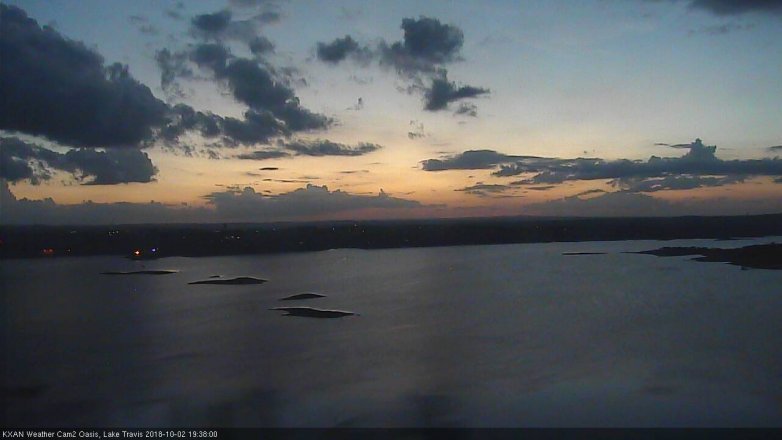Lake Travis webcam, October 2, 2018 6:40 PM CT
