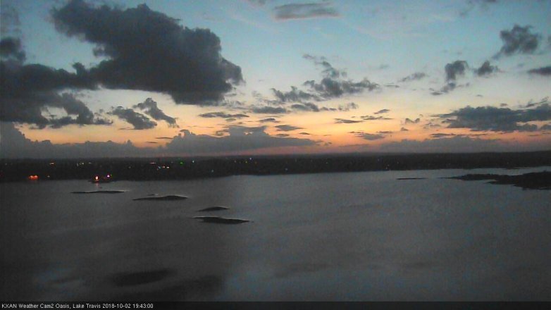 Lake Travis webcam, October 2, 2018 6:45 PM CT