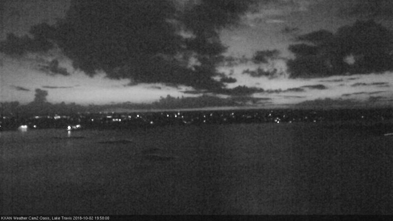 Lake Travis webcam, October 2, 2018 7:00 PM CT