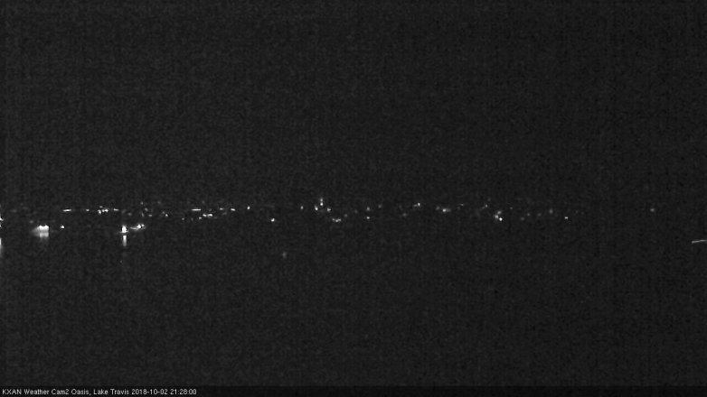 Lake Travis webcam, October 2, 2018 8:30 PM CT